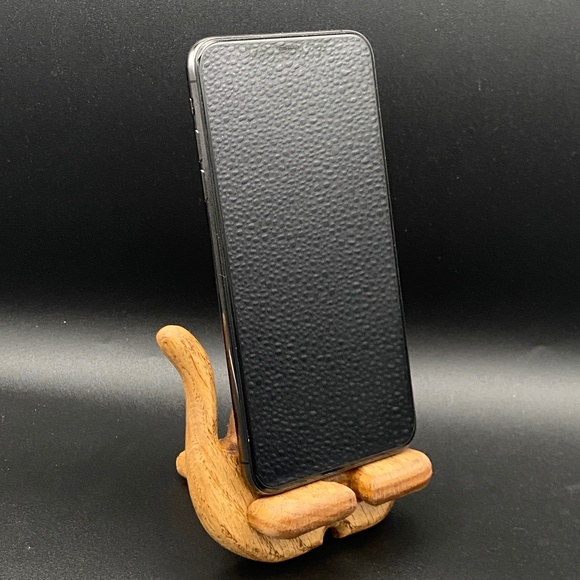 Handmade Oak Wood Cat Phone Holder Made in USA Come with Linen Bag - Picture 6 of 8